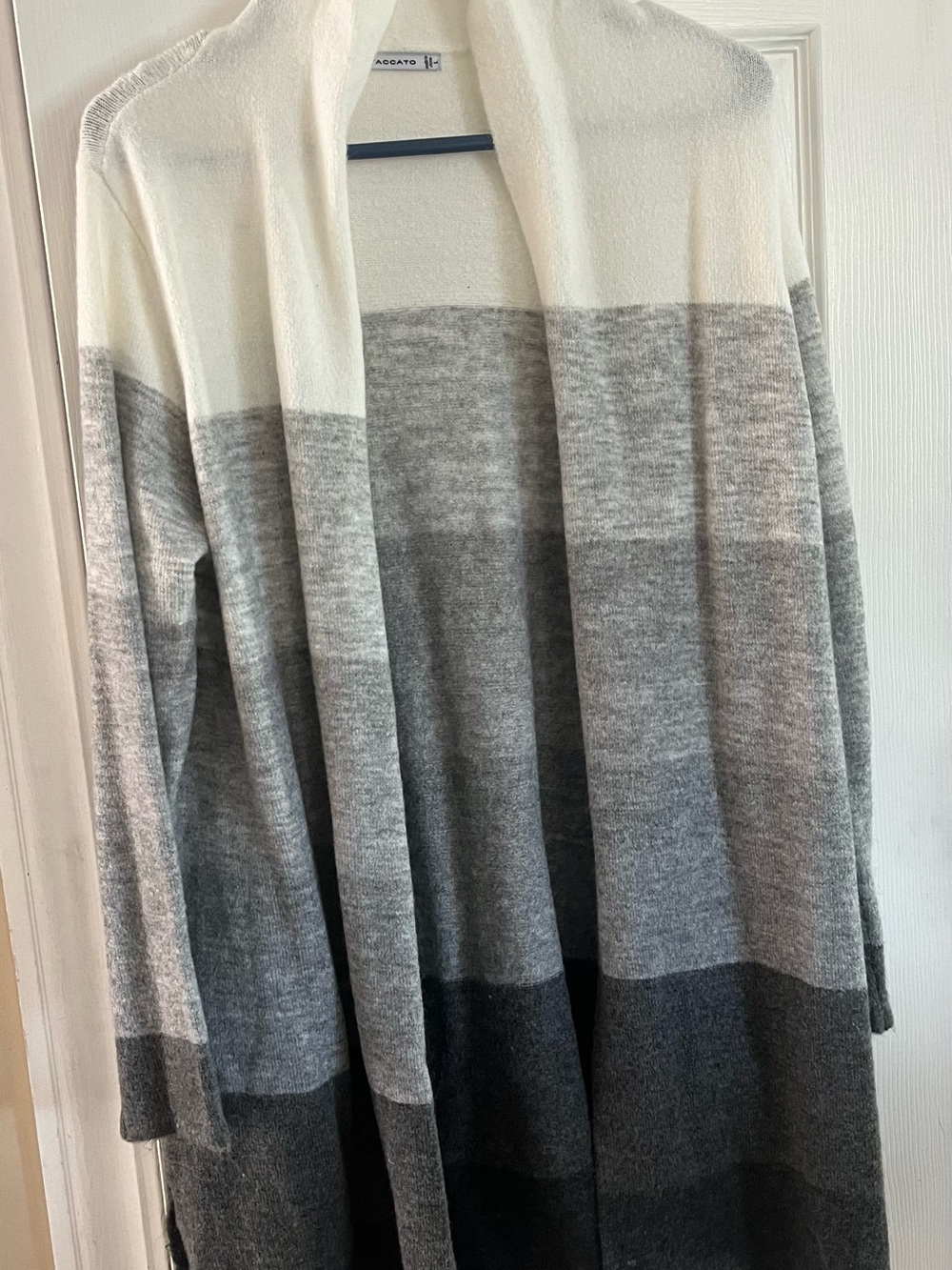 Staccato White and Gray Ombre Open-Front Cardigan